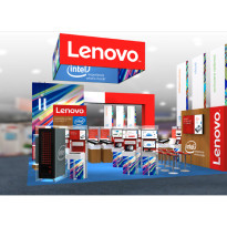 ## Project Overview

VMworld is a US based conference for virtualization and cloud computing, hosted by VMware. 

Agency was tasked with applying new Lenovo branding to booth design, environmental and structural applied art. Working closely with an Exhibit Designer, Creative Director and Lenovo Global Brand Director I organized, implemented and translated new brand guidelines to the physical space, highlighting new products and features for Lenovo.